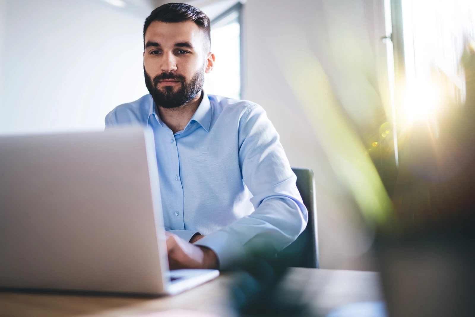General liability insurance for man at computer
